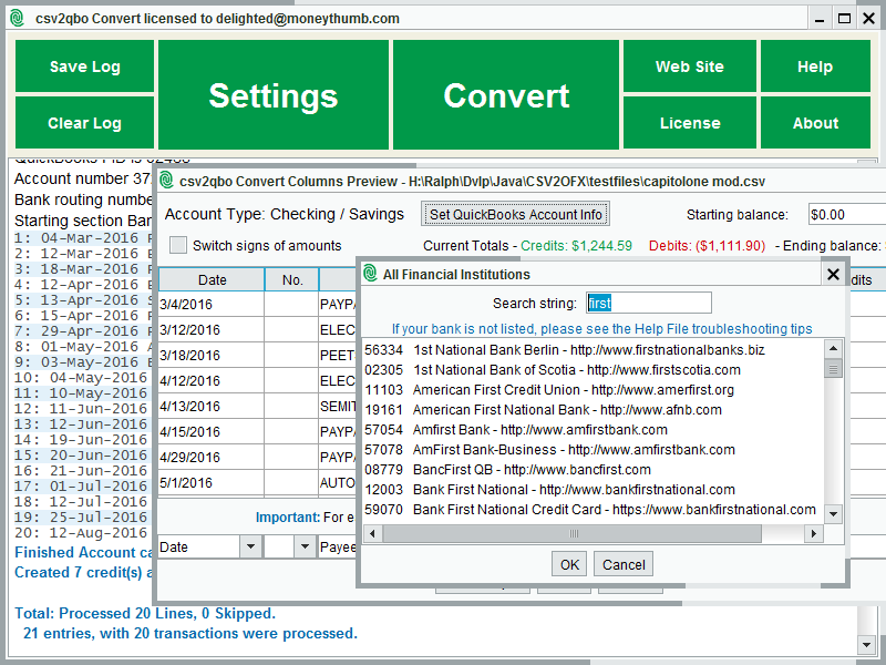 CSV to QBO Converter for QuickBooks