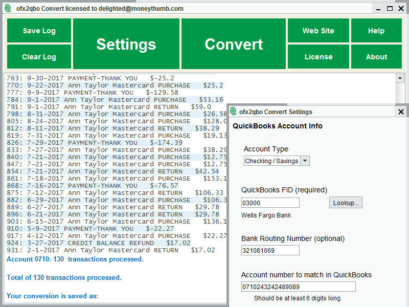 Windows 7 OFX2QBO Convert 10.2.09 full