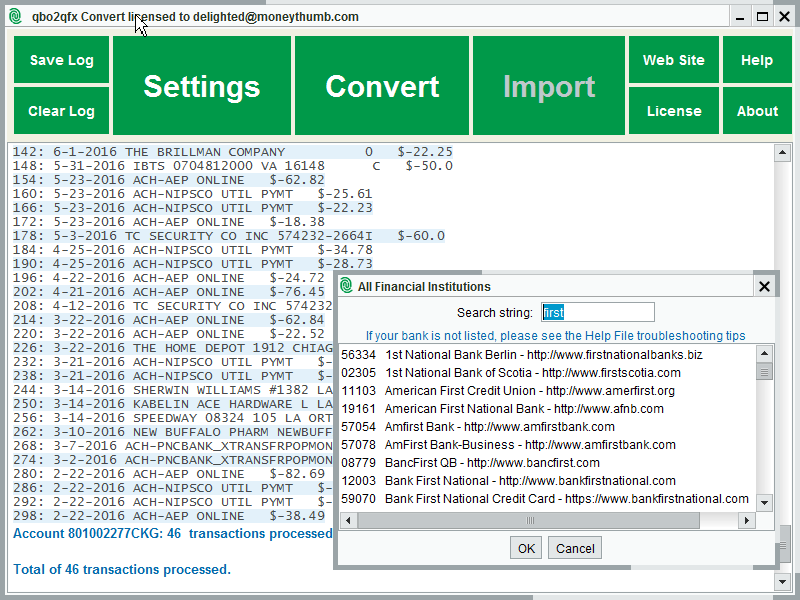 Windows 10 QBO2QFX Convert full