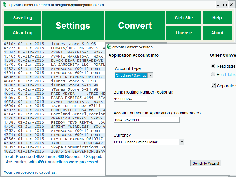 Windows 7 QIF2OFX Convert 10.2.09 full