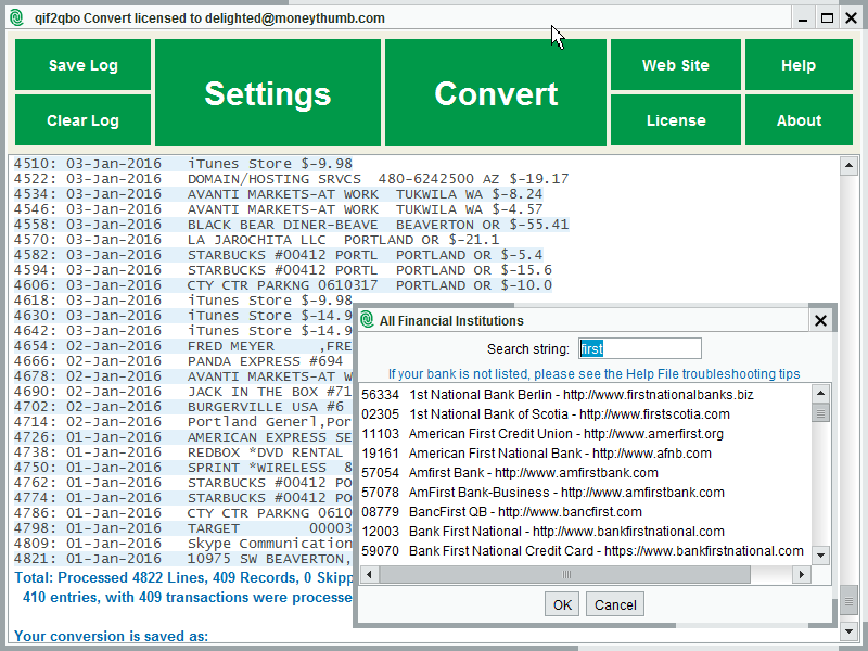 Windows 7 QIF2QBO Convert 10.2.09 full