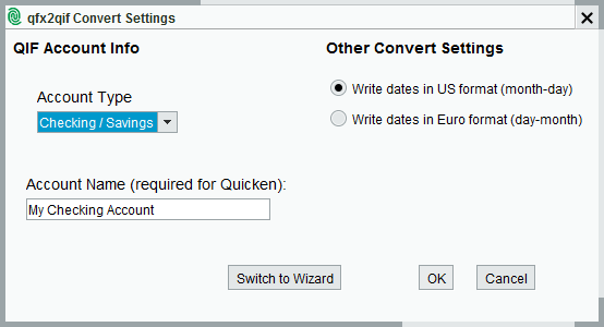 convert qxf to qif