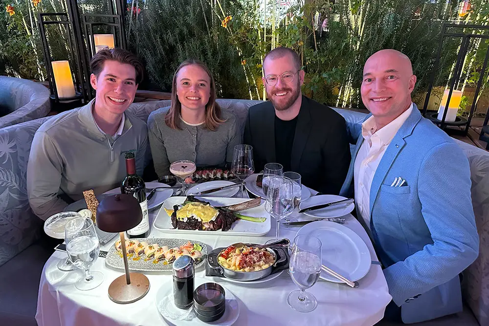 B2B Finance Expo Wynn Las Vegas 2025 MoneyThumb Alex Kaelyn Sean Ryan at Dinner