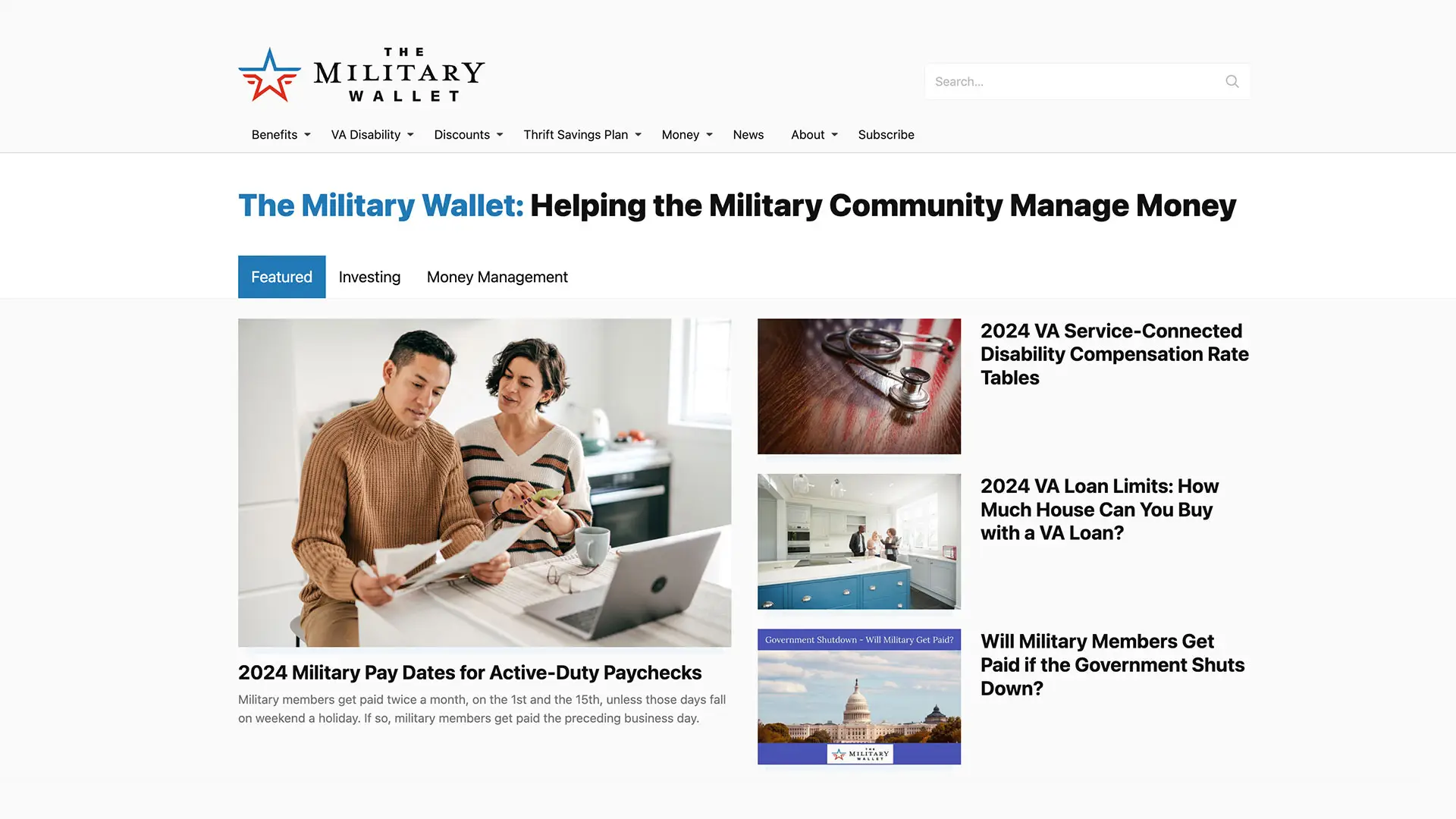 The Military Wallet Homepage