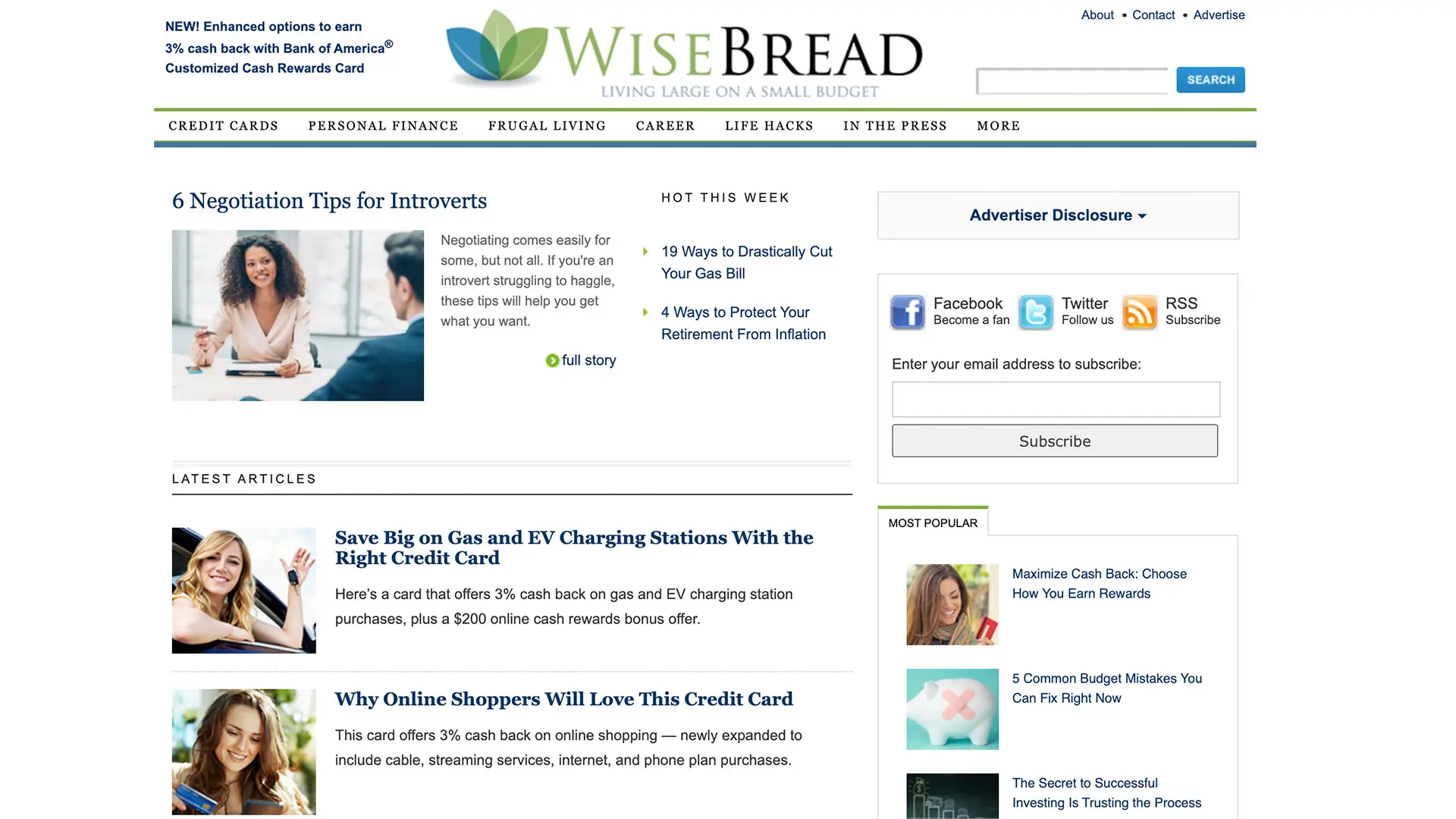 WiseBread Homepage